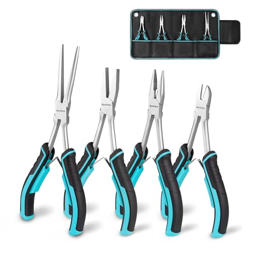 4PCS Long Reach Pliers Set with Pouch (4 Count)