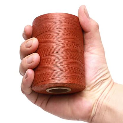 Waxed Thread 852Yards 150D 0.8mm Flat Polyester Wax Thread for Hand Sewing Leather Craft DIY Projects Shoes Repair Book Binding