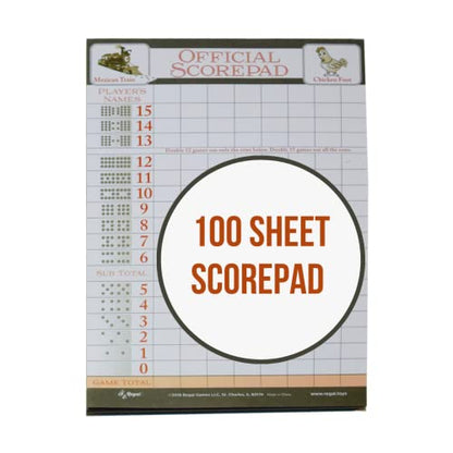 Mexican Train Score Pads & Chicken Foot Dominoes Game for Adults