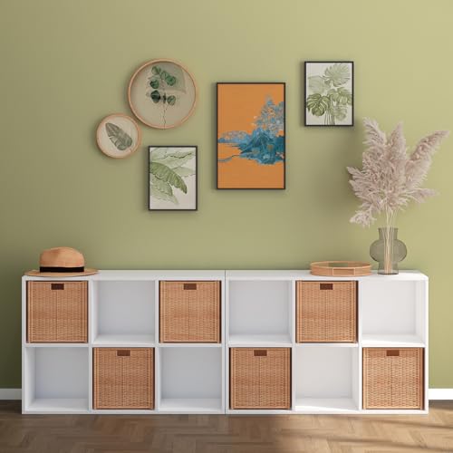 Wooden 6 Cube Storage Organizer with Closed Back Panel