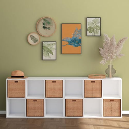 Wooden 6 Cube Storage Organizer with Closed Back Panel