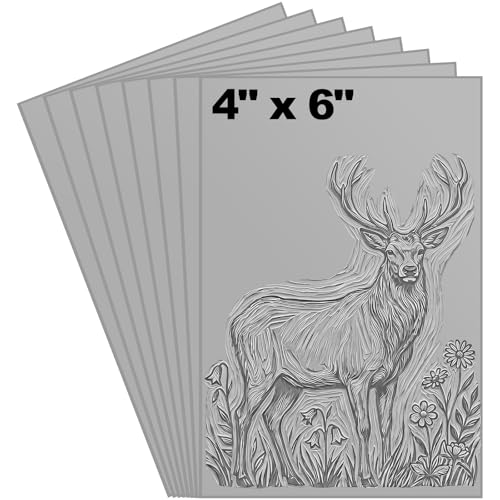 8 Pcs Linoleum Block Rubber Carving Block Soft Linocut Blocks Large Linoleum Sheet Unmounted Lino Plates for Engraving Art Project Printmaking Artist Studio Supplies (8 Count)