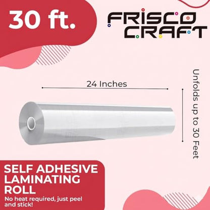 Transparent Glossy Self Adhesive Laminating Roll 24" x 30 ft