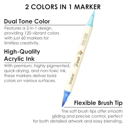120 Color Acrylic Paint Markers