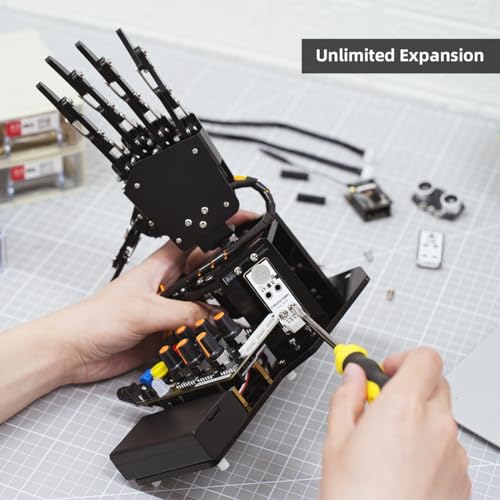 Robot Hand with Arduino Open Source AI Bionic Robotic Hand Five Fingers Solely Movement Mechanical Arm DIY Smart Robot & Engineering Kits