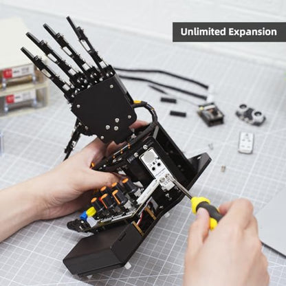 Robot Hand with Arduino Open Source AI Bionic Robotic Hand Five Fingers Solely Movement Mechanical Arm DIY Smart Robot & Engineering Kits