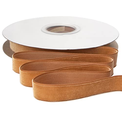 Polyester Khaki Velvet Ribbon