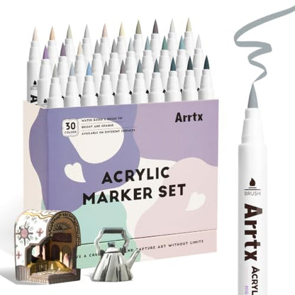 30 Gray Tone Acrylic Paint Markers