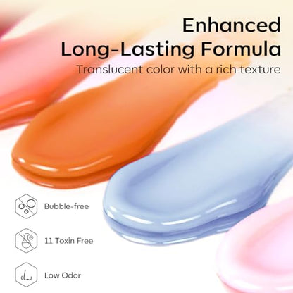 Poly Nail Gel Kit 30 Colors with 8 W Nail Lamp Poly Extension Gel