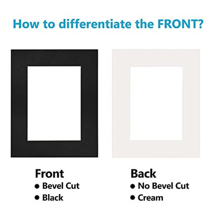 8x10 Black Picture Mats Pack of 14
