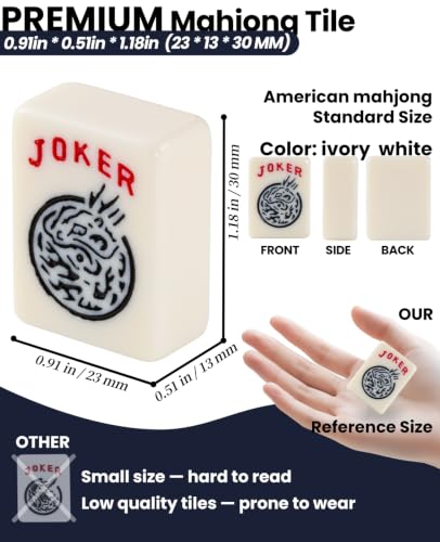 American Mahjong Set 166 Yellow Melamine Tiles