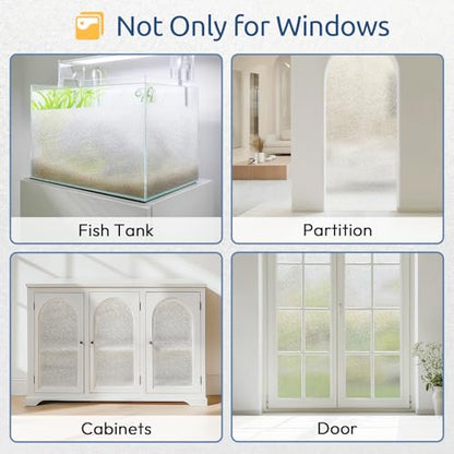 Window Privacy Film Frosted Glass Film Decorative (25.83 Sq Ft)