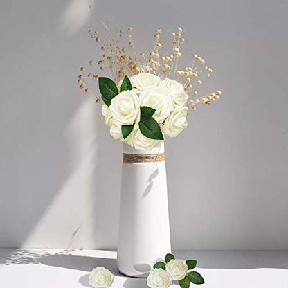 Ivory Rose 25pcs Real Looking Artificial Flowers w (25 Count)