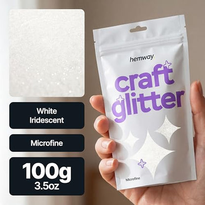 Craft Glitter White Iridescent 100g Microfine Glitter (100 Gram)
