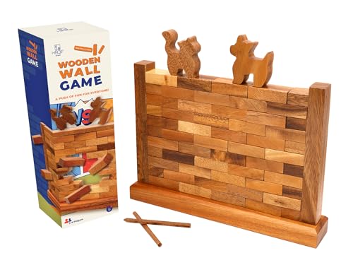 Wooden Brick Wall Balancing Game