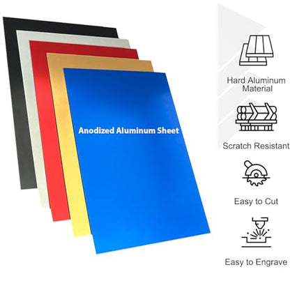 10Pcs 5 Color Anodized Aluminum Sheets (2 Sq Ft)
