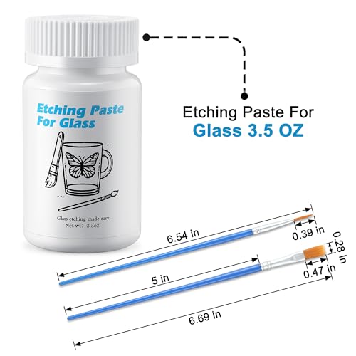 3.5 OZ Glass Etching Cream Kit (2.8 Ounce)