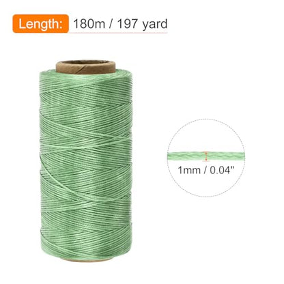 Waxed Thread 197 Yard 1mm 210D Flat Wax Thread Polyester Waxed String for Leather Sewing Hand Weaving Book Binding Home Decoration