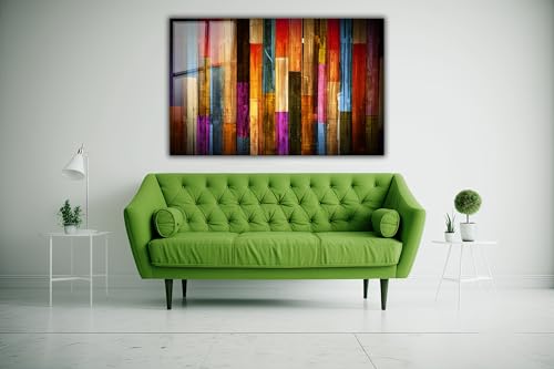 Painted Wood Glass Printing Wall Art