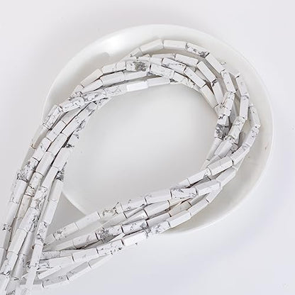 Natural White Turquoise Rectangle Tube Beads 4x13mm 38cm (28 Count)