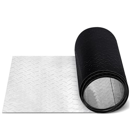 1pcs 12'' x 120'' Black Diamond Plate Sheet Metal Heavy Duty Tread Aluminum Sheet Diamond Cross Pattern Plate for Wall Covering