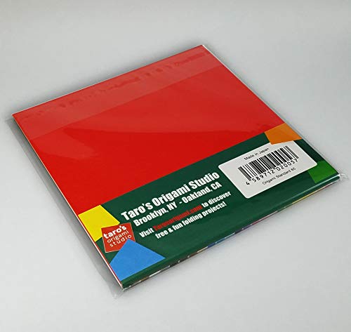 Taro's Origami Studio] Standard 6 Inch One Sided 23 Colors 65 Sheets Square Easy Fold Premium Japanese Paper for Beginner