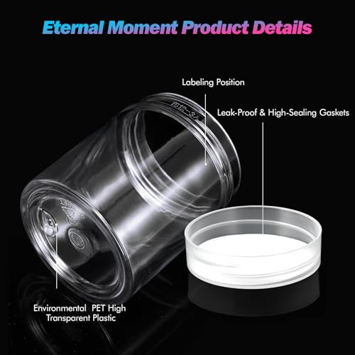 36 Pack 3 OZ Plastic Jars Clear Cosmetic Container with Lids (36 Count)