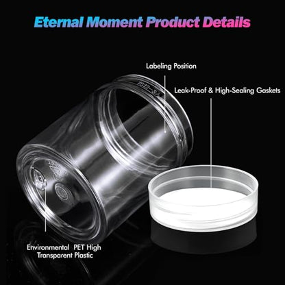 36 Pack 3 OZ Plastic Jars Clear Cosmetic Container with Lids (36 Count)