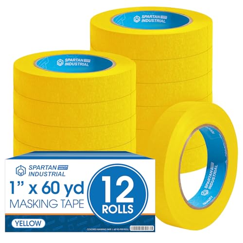 1" X 60 yd Yellow Masking Tape (12 Count)