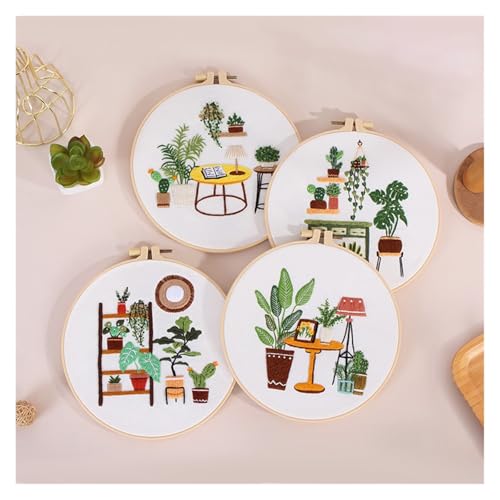 Embroidery Kits for Adults Leisure Life Series Starter for Adult Stamped Pattern with Instructions Punch Needle Kit