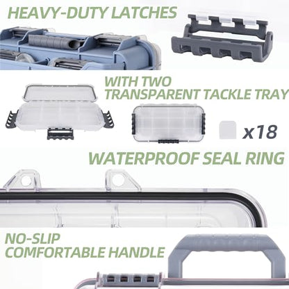 Universal Fishing Tackle Box with Two Small Tackle Tray