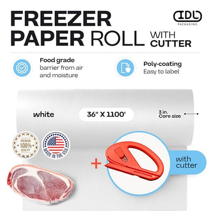 White Freezer Paper 36" x 13200" (3300 Sq Ft)