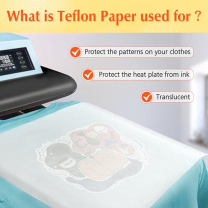30 Pack PTFE Teflon Paper Mix Pack for Heat Press (30 Count)