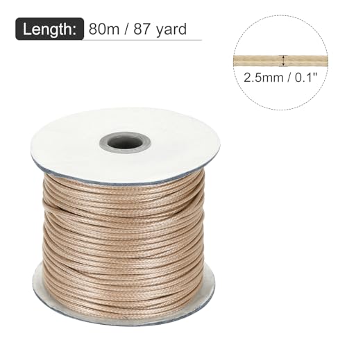 Waxed Cord 2.5mm Waxed Polyester Cord 87 Yard Wax String for Bracelet Making