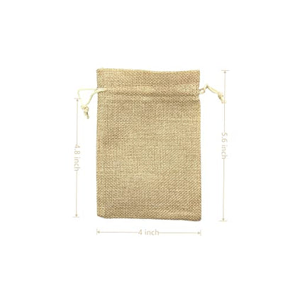 Pack of 25 Burlap Gift Bags with Drawstring Linen Jewelry Pouches Wedding Hessian Jute Bags for Birthday and Treat Pouches Party Wedding Favors Gift