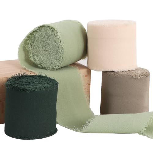4 Rolls Silk Chiffon Ribbon (324 Foot)