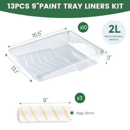 13PCS 9 Inch Paint Roller Refill Pack