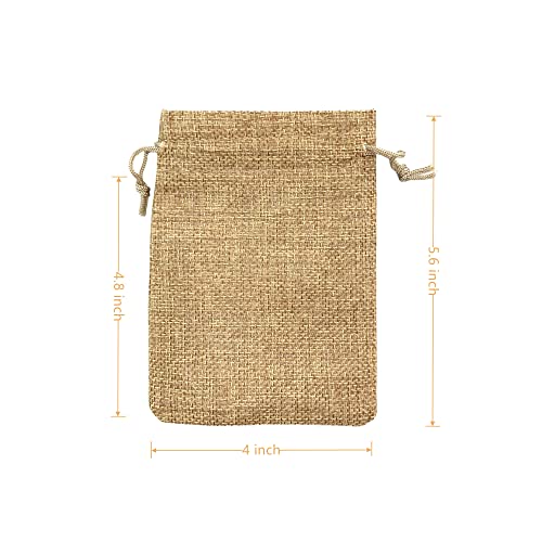 Pack of 25 Burlap Gift Bags with Drawstring Linen Jewelry Pouches Wedding Hessian Jute Bags for Birthday Jewelry and Treat Pouches Party Wedding Favors Gift Art and DIY Craft