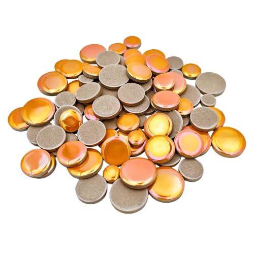 200g Iridescent Round Mosaic Tiles for Crafts Bulk (90 Count)