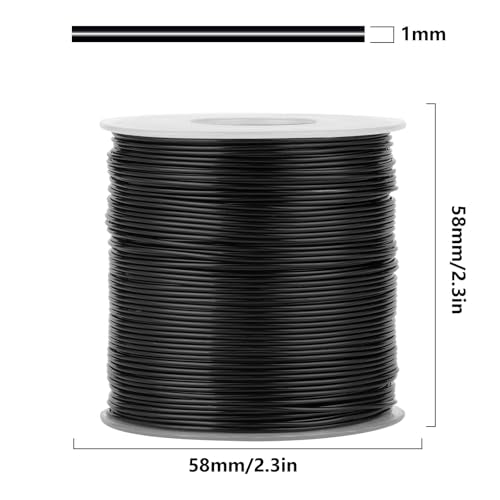 328FT 18 Gauge Bendable Black Aluminum Craft Wire for Jewelry Making Craft (328 Foot)