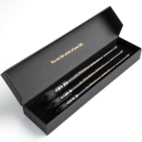 3PCS Squirrel Hair Watercolor Brushes (3 Count)