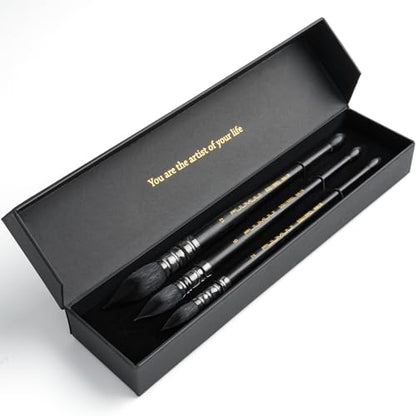 3PCS Squirrel Hair Watercolor Brushes (3 Count)