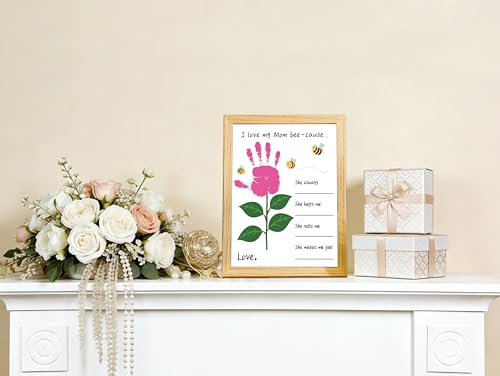 10 Pack Mothers Day Flower Handprint Art Greeting Cards for Mom from Daughter Son Husband Teacher