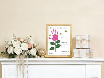 10 Pack Mothers Day Flower Handprint Art Greeting Cards for Mom from Daughter Son Husband Teacher