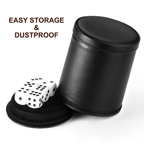 Felt Lined Dice Cup PU Leather Set
