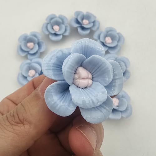 10 PCS 3D Flower Ceramics Mosaic Tiles (8 Ounce)
