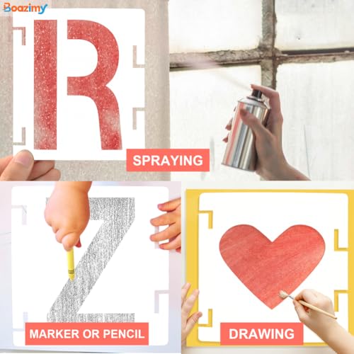 8 Inch 42 Pcs Reusable Letter Number Symbol Stencils (42 Count)