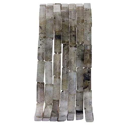 Natural Spectrolite Rectangle Tube Beads 4x13mm 38cm (28 Count)