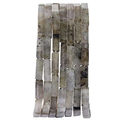 Natural Spectrolite Rectangle Tube Beads 4x13mm 38cm (28 Count)