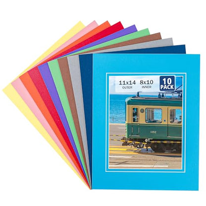 10 Pack Colorful 11x14 Picture Mats